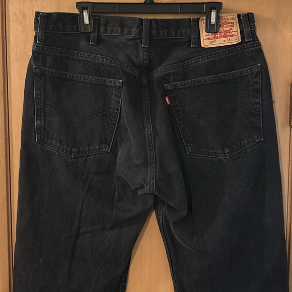 Levi’s Men’s Vintage 505 Regular Fit Jeans Black Size W38 L32 - Picture 7 of 11